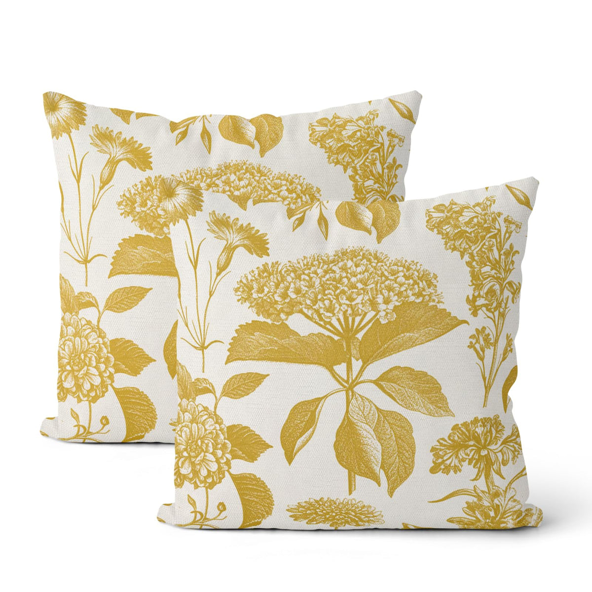 Floral Outdoor Pillow Covers 18x18 Inch Set of 2 Blue Green