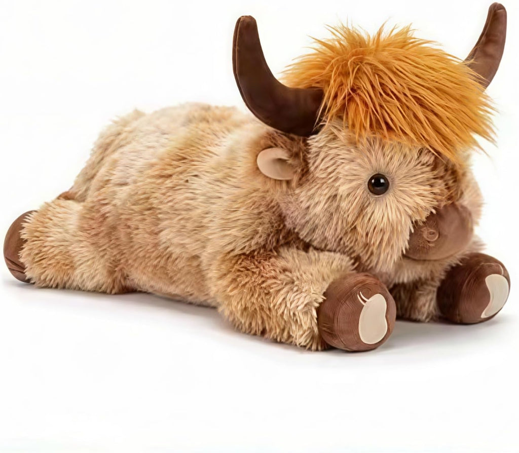 Highland Cow Weighted Stuffed Animal, 5 lbs Giant Plush Pillow Gift