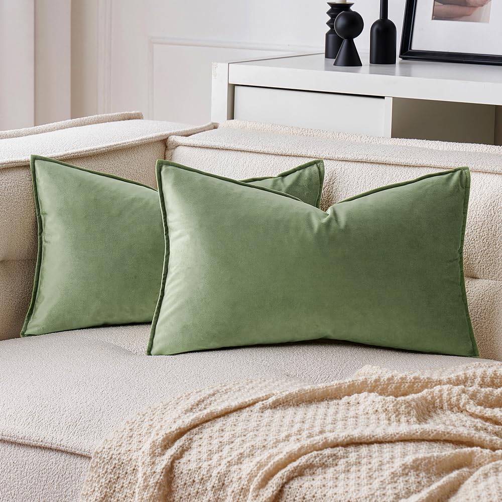 MIULEE Decorative Brown Velvet Throw Pillow Covers for Couch 22x22 Inch