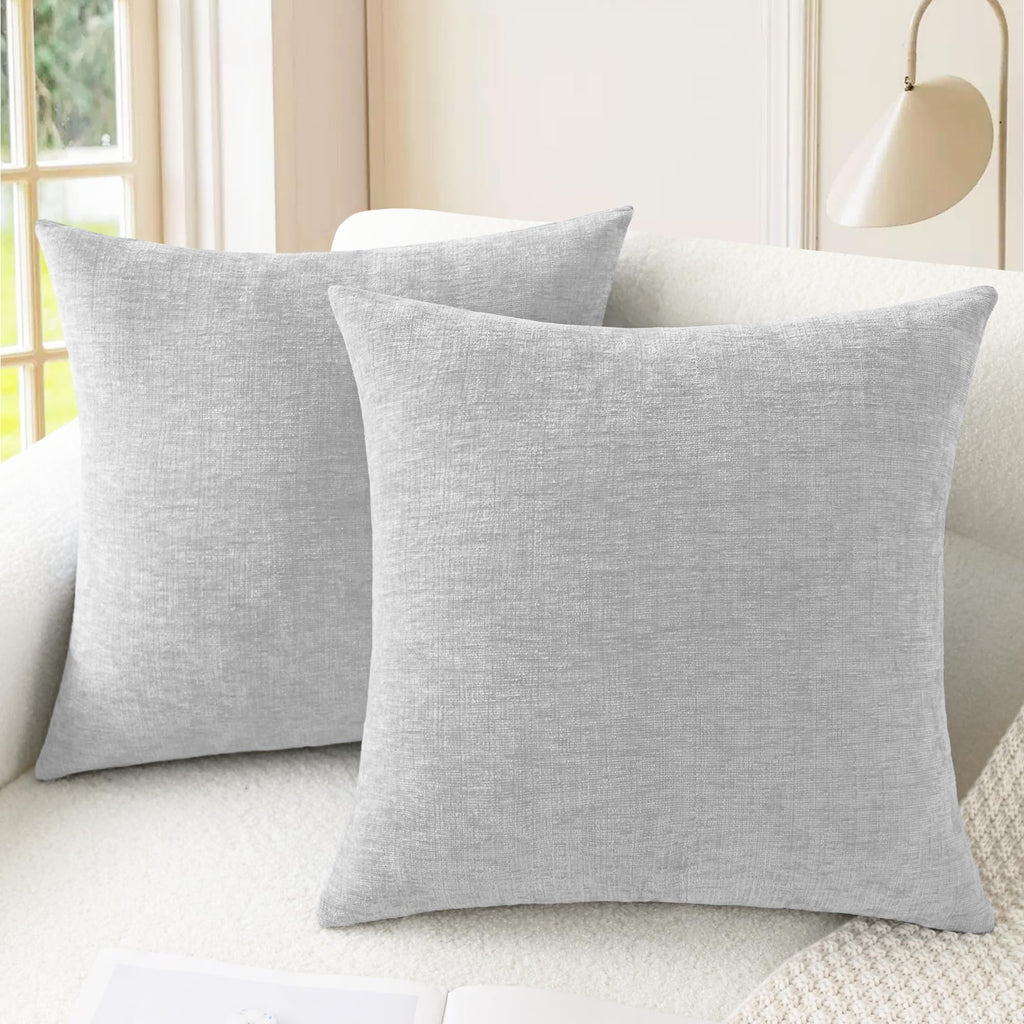 CaliTime Decorative Couch Throw Pillow Covers 18 X 18 Inches Medium Grey