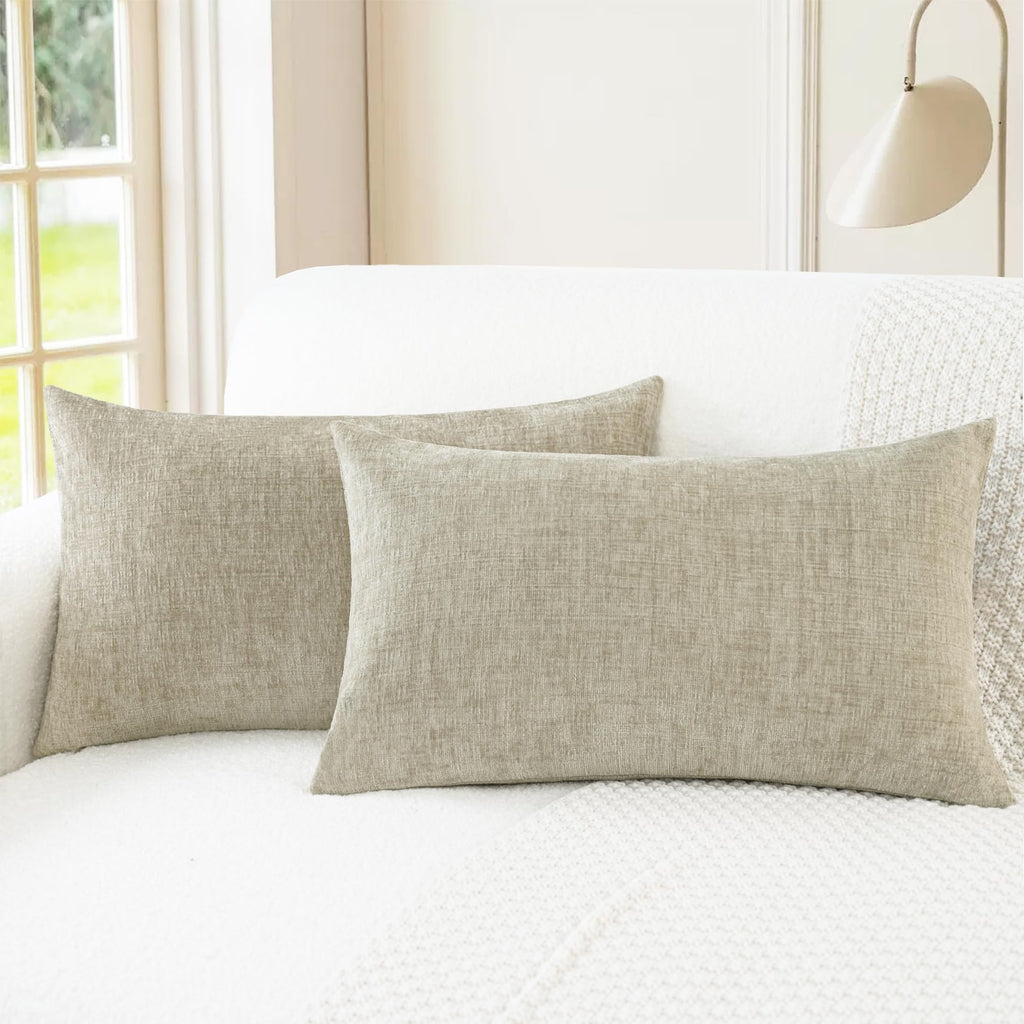 CaliTime Decorative Couch Throw Pillow Covers 18 X 18 Inches Medium Grey