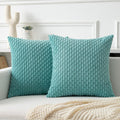 Kevin Textile Soft Corduroy 18x18 Inch Pillow Covers 2 Pack, Sage Green