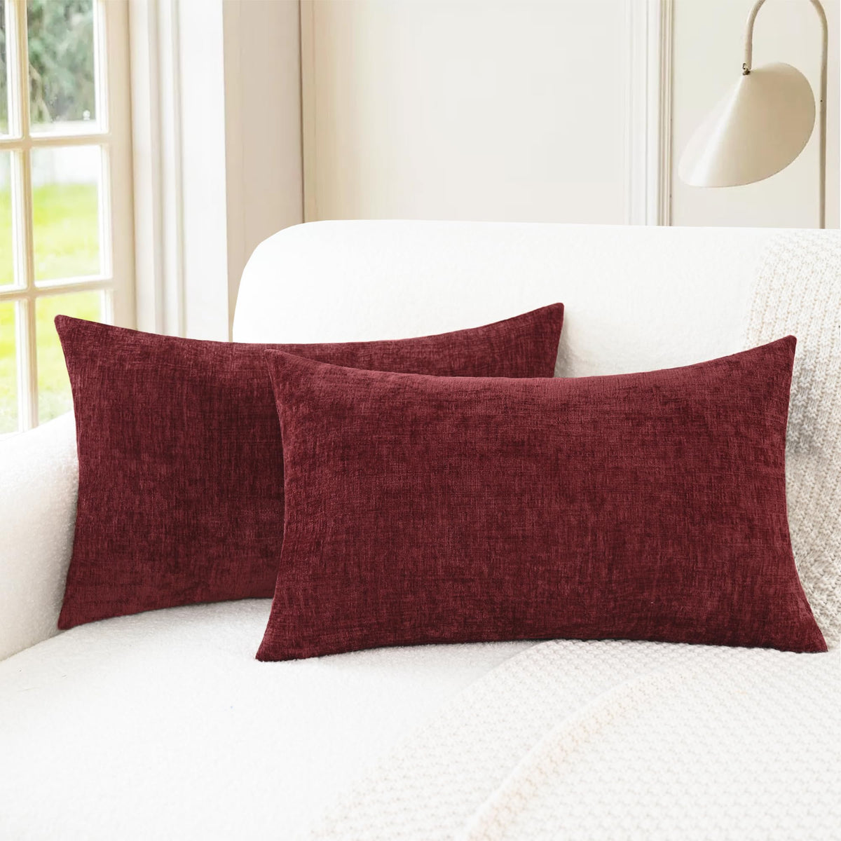 CaliTime Decorative Couch Throw Pillow Covers 18 X 18 Inches Medium Grey