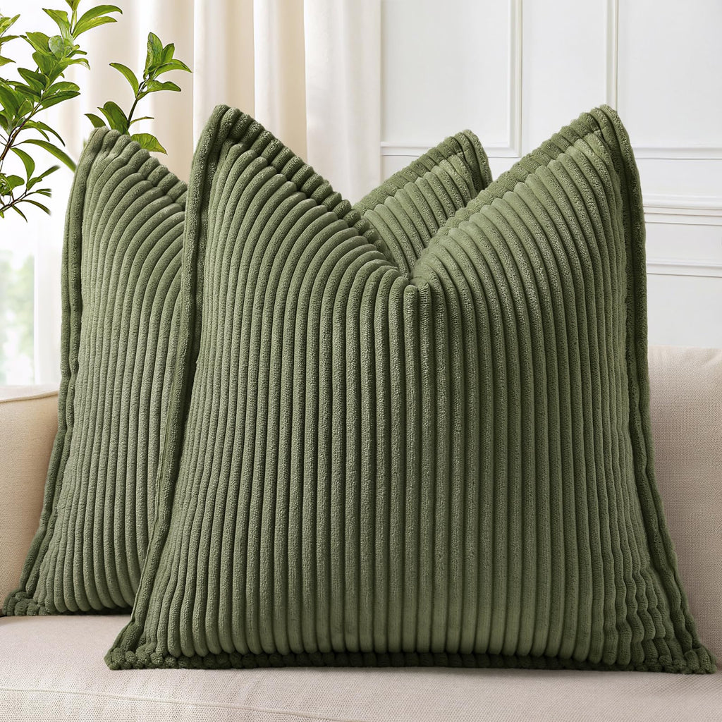 decorUhome Fall Corduroy Navy Blue Throw Pillow Covers 24x24 Set of 2