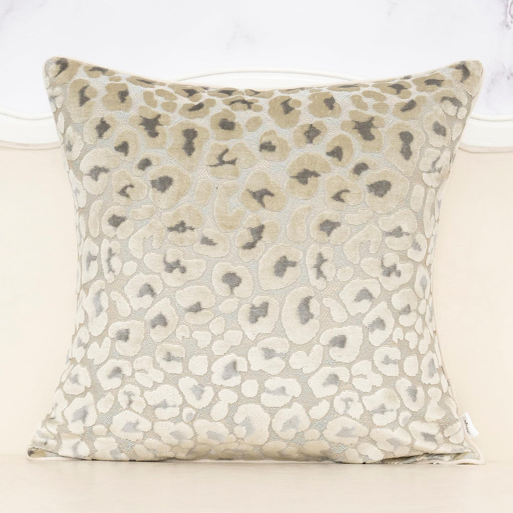 Alerfa Green Brown Floral Throw Pillow Cover 18 x 18 Inch Cut Velvet Sqaure Luxury Decorative Pillow Cover for Couch Living Room Bedroom