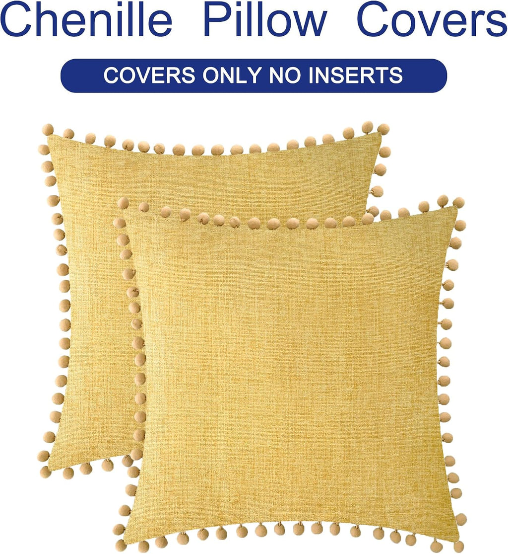 CaliTime Decorative Couch Throw Pillow Covers 18 X 18 Inches Gold