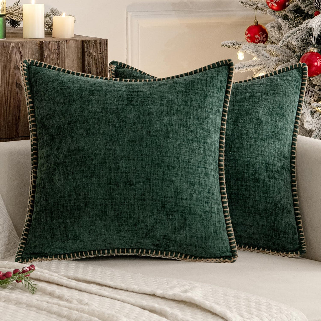 MIULEE Fall Decorative Couch Throw Pillow Covers 18x18 Inch Burnt Orange