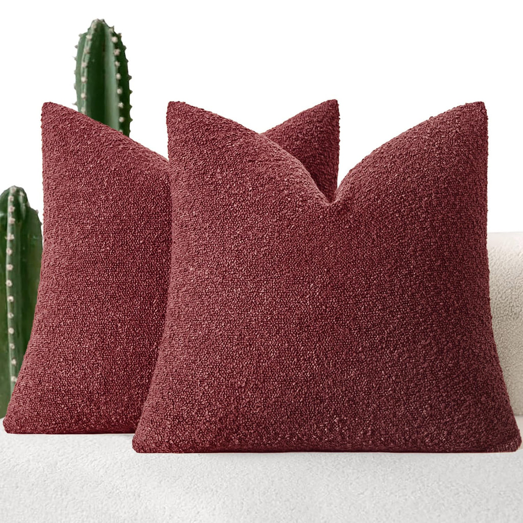 MIULEE 20x20 Decorative Boucle Couch Pillow Covers Beige