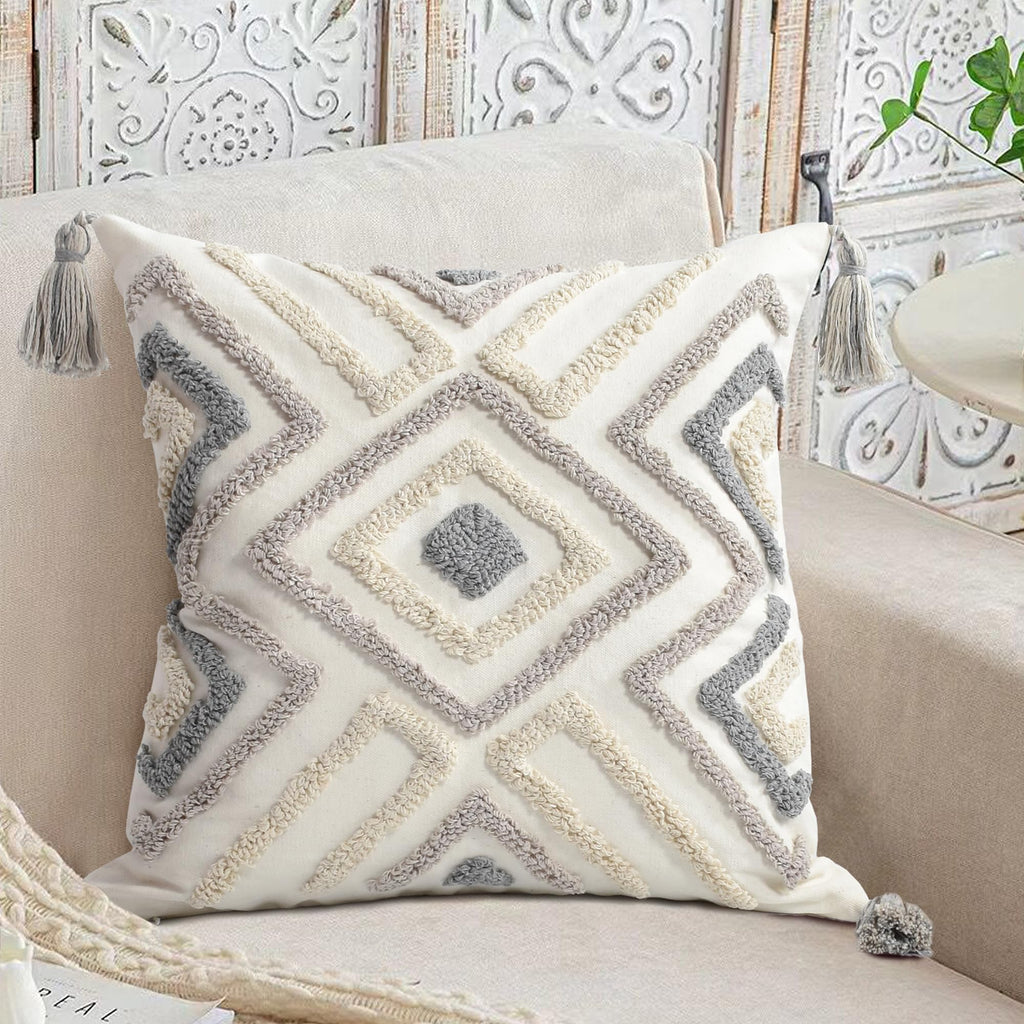 Lumbar Boho Pillow Covers 12x20 Tufted Teal for Couch Bed Teal