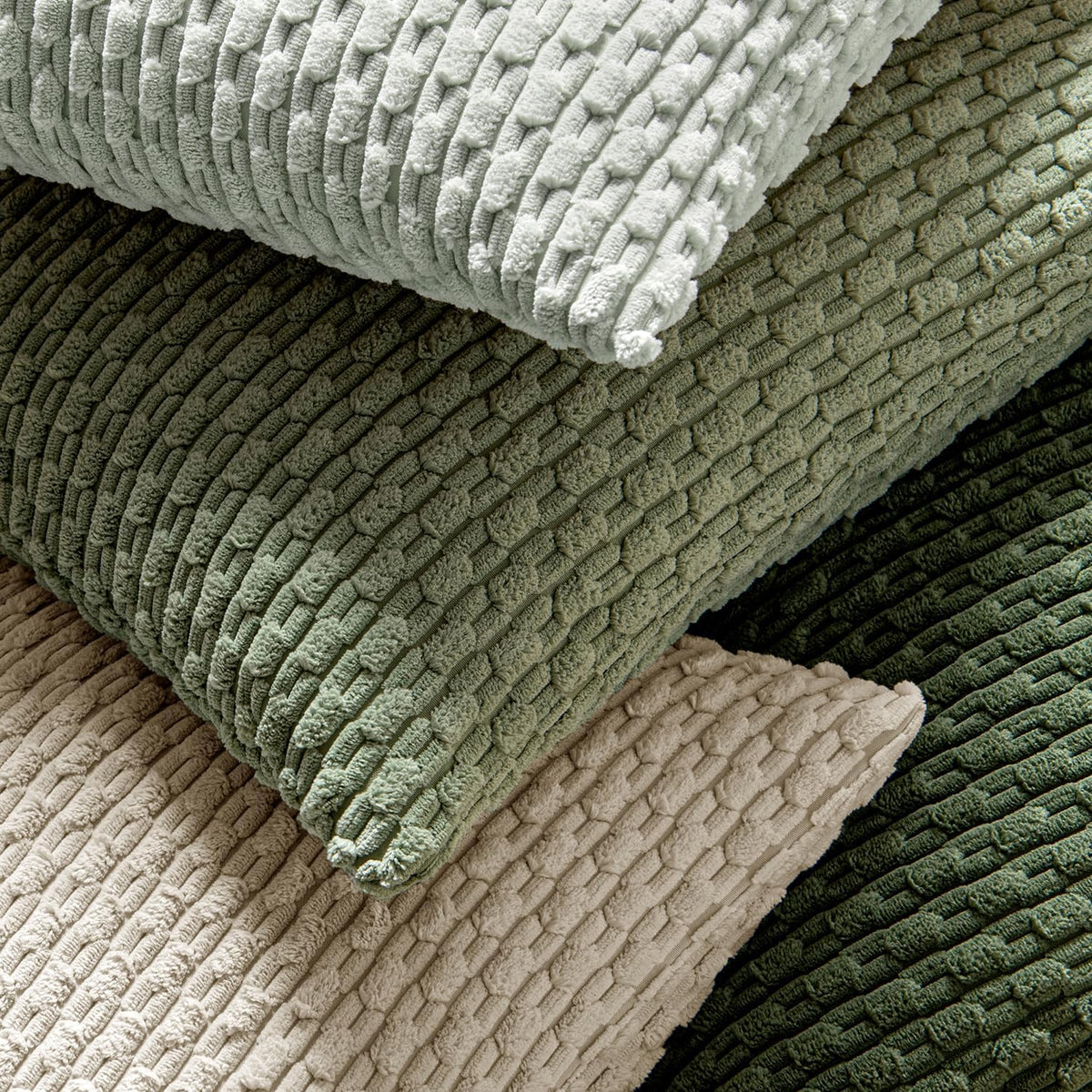 MIULEE Decorative Throw Pillow Covers 18x18 Sage Green Textured Corduroy