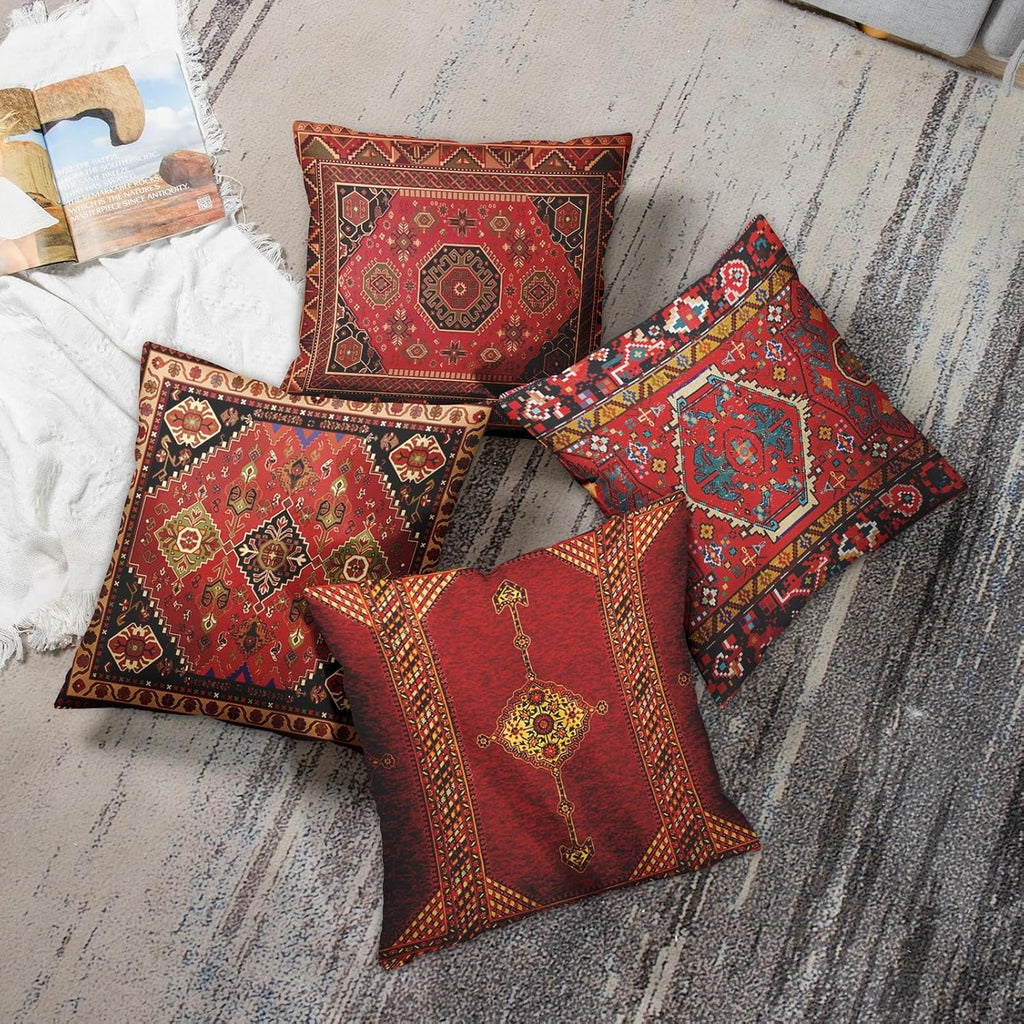 Britimes Throw Pillow Covers Set of 4, 20 x 20 Inch, Moroccan
