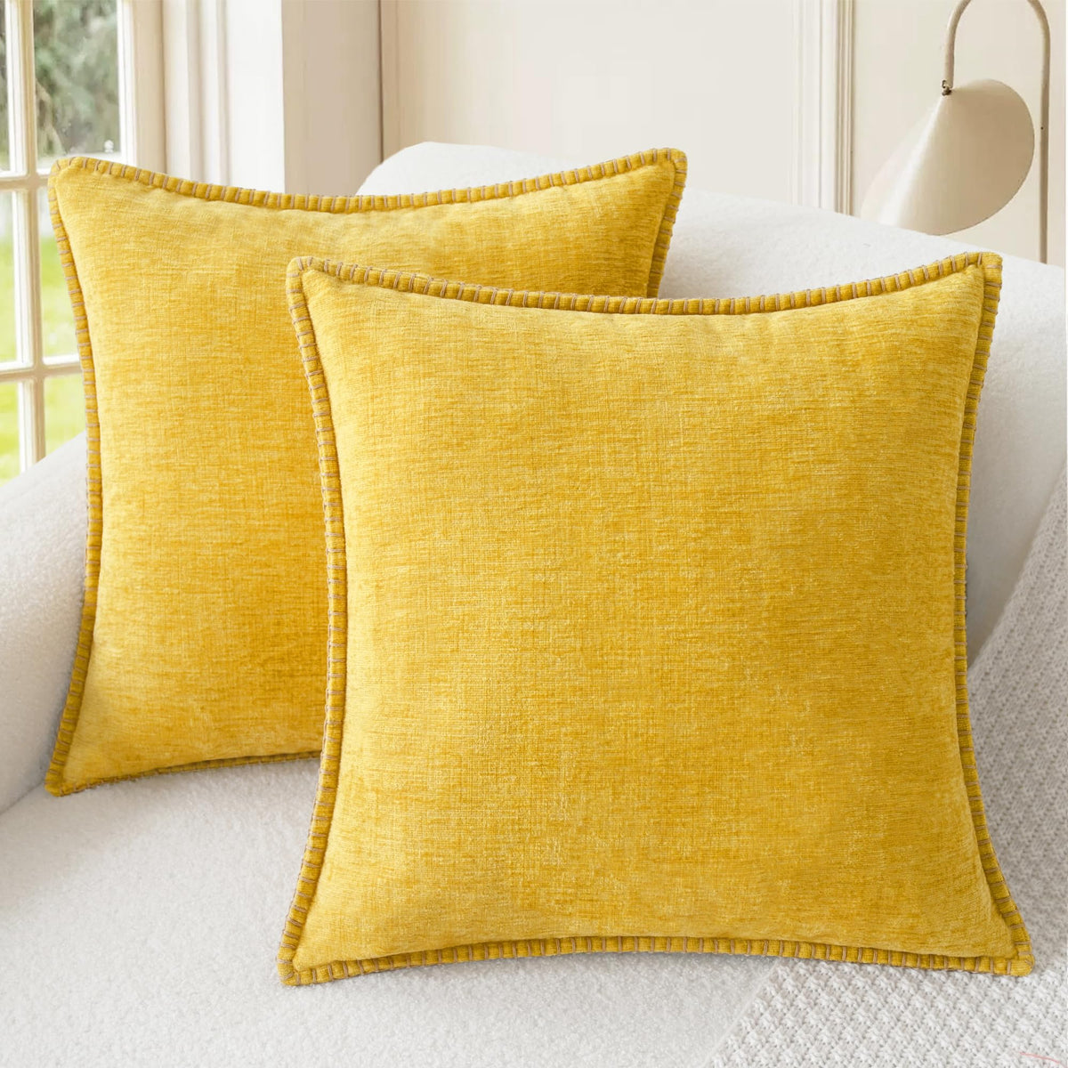 CaliTime Decorative Couch Throw Pillow Covers 20 X 12 Inches Gold