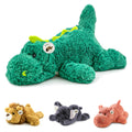 YOUBLEK 16" 2 Lb Green Dinosaur Weighted Stuffed Animals, Plush Pillow Toy
