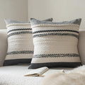 Cethom Boho Throw Pillow Covers 20x20 Inch Set of 2, Blue Textured Decorative Couch Pillow Cases for Farmhouse Home Decor, Accent Cushion Cover for Sofa, Bed, Living Room, Bedroom
