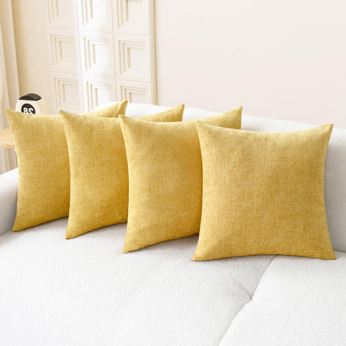 CaliTime Decorative Couch Throw Pillow Covers 18 X 18 Inches Medium Grey