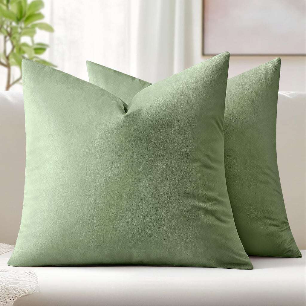 MIULEE Velvet Fall Throw Pillow Covers 20x20 Inch Pack of 2 Burnt Orange
