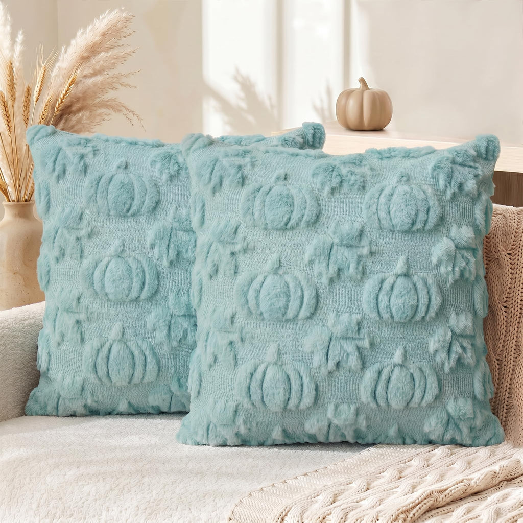 AVOIN colorlife Beige Fall Pumpkin Throw Pillow Covers 18x18 Inch