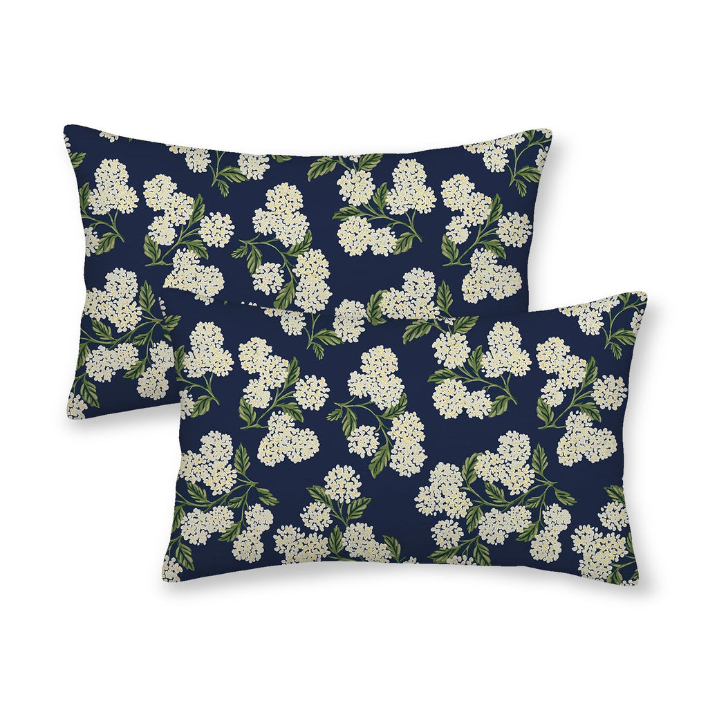 Floral Outdoor Pillow Covers 18x18 Inch Set of 2 Blue Green