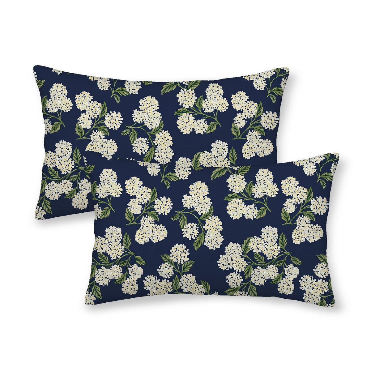 Floral Outdoor Pillow Covers 18x18 Inch Set of 2 Blue Green