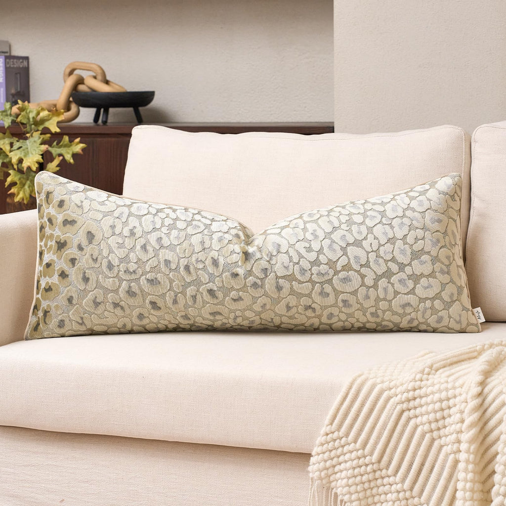 Alerfa Green Brown Floral Throw Pillow Cover 18 x 18 Inch Cut Velvet Sqaure Luxury Decorative Pillow Cover for Couch Living Room Bedroom
