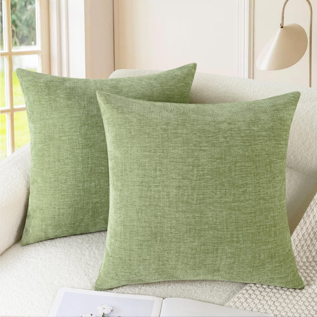 CaliTime Decorative Couch Throw Pillow Covers 18 X 18 Inches Medium Grey