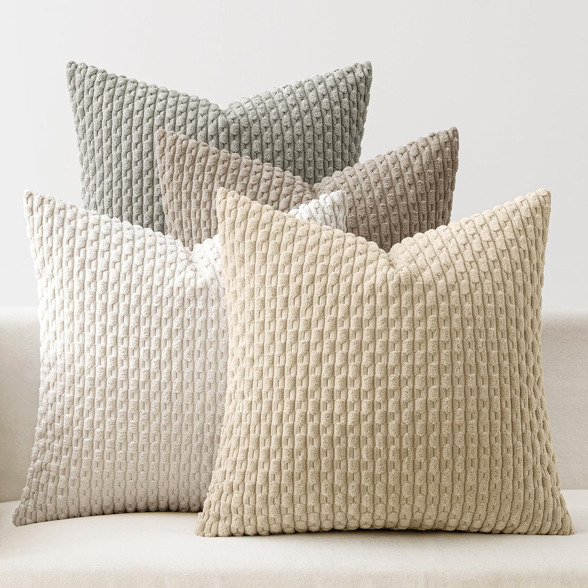 MIULEE Fall Burnt Orange Decorative Throw Pillow Covers 18x18 Set of 4