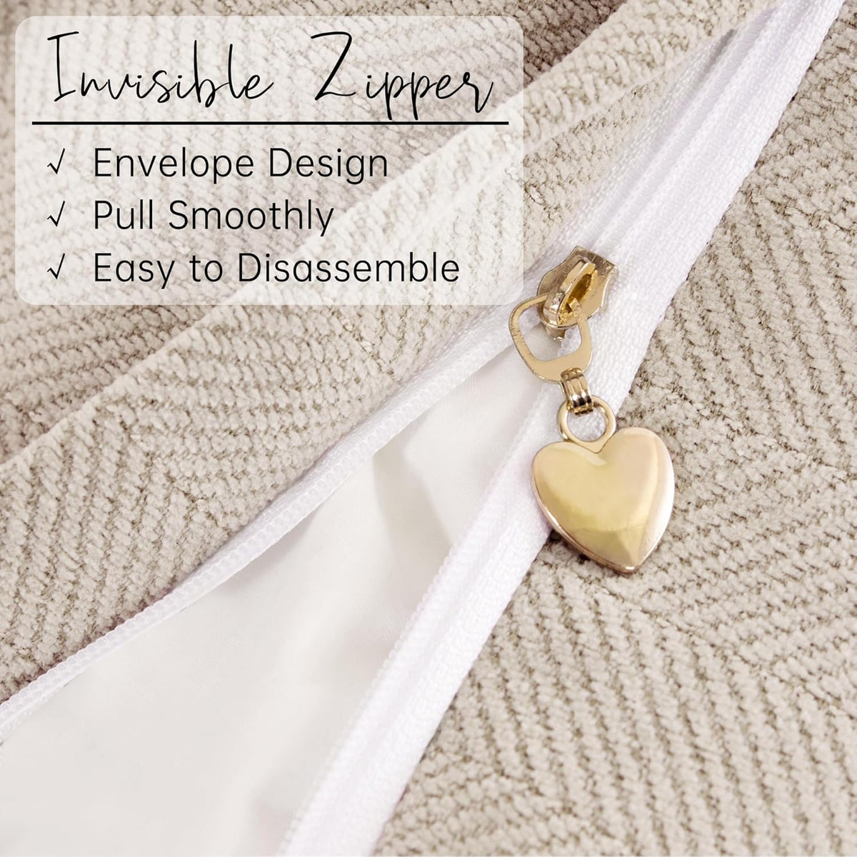 ZWJD Beige Pillow Covers 20x20 Set of 2 Chenille Throw Pillow Covers with Elegant Design Soft and Luxurious Decorative Throw Pillows for Couch, Bed, and Home Decor