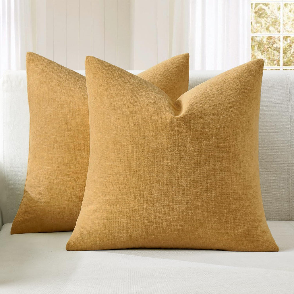 MIULEE Olive Green Chenille Couch Throw Pillow Covers, 18x18