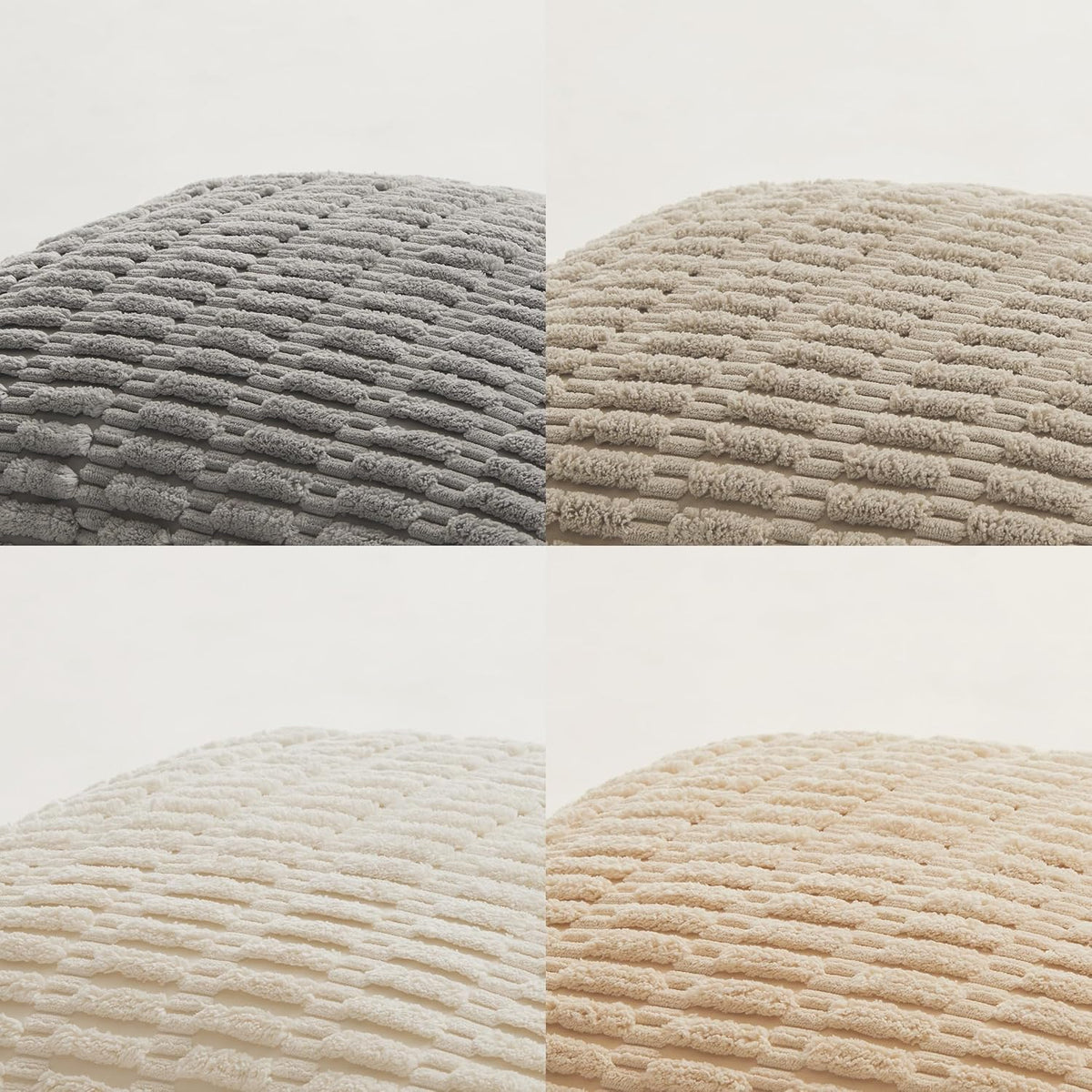 Fancy Homi 4 Packs Decorative Throw Pillow Covers for Living Room Couch Bed, Modern Farmhouse Boho Home Décor Accent Cushion Case, 18" x 18", Neutral