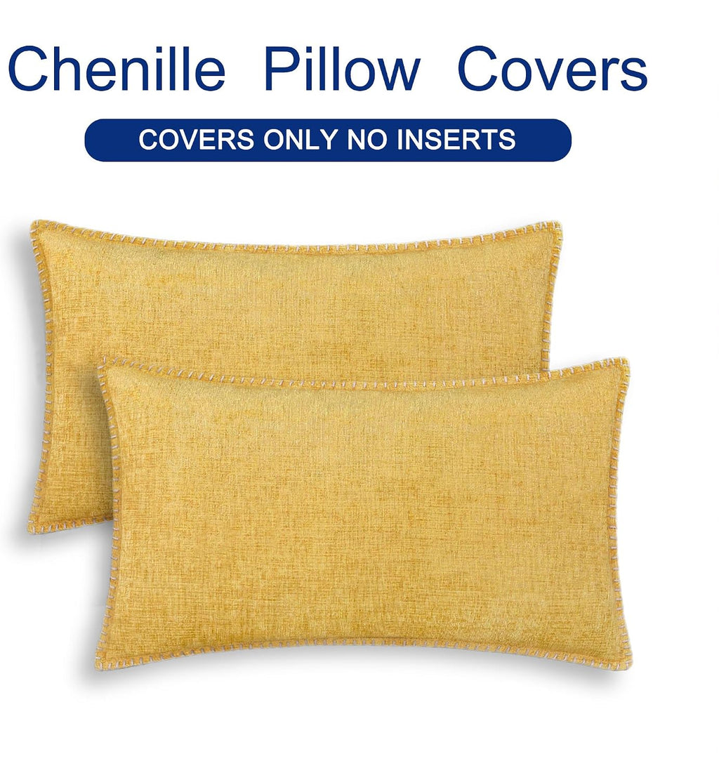 CaliTime Decorative Couch Throw Pillow Covers 20 X 12 Inches Gold