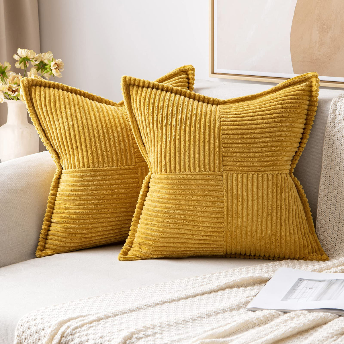 MIULEE Fall Rust Decorative Throw Pillow Covers for Couch 18x18 Inch