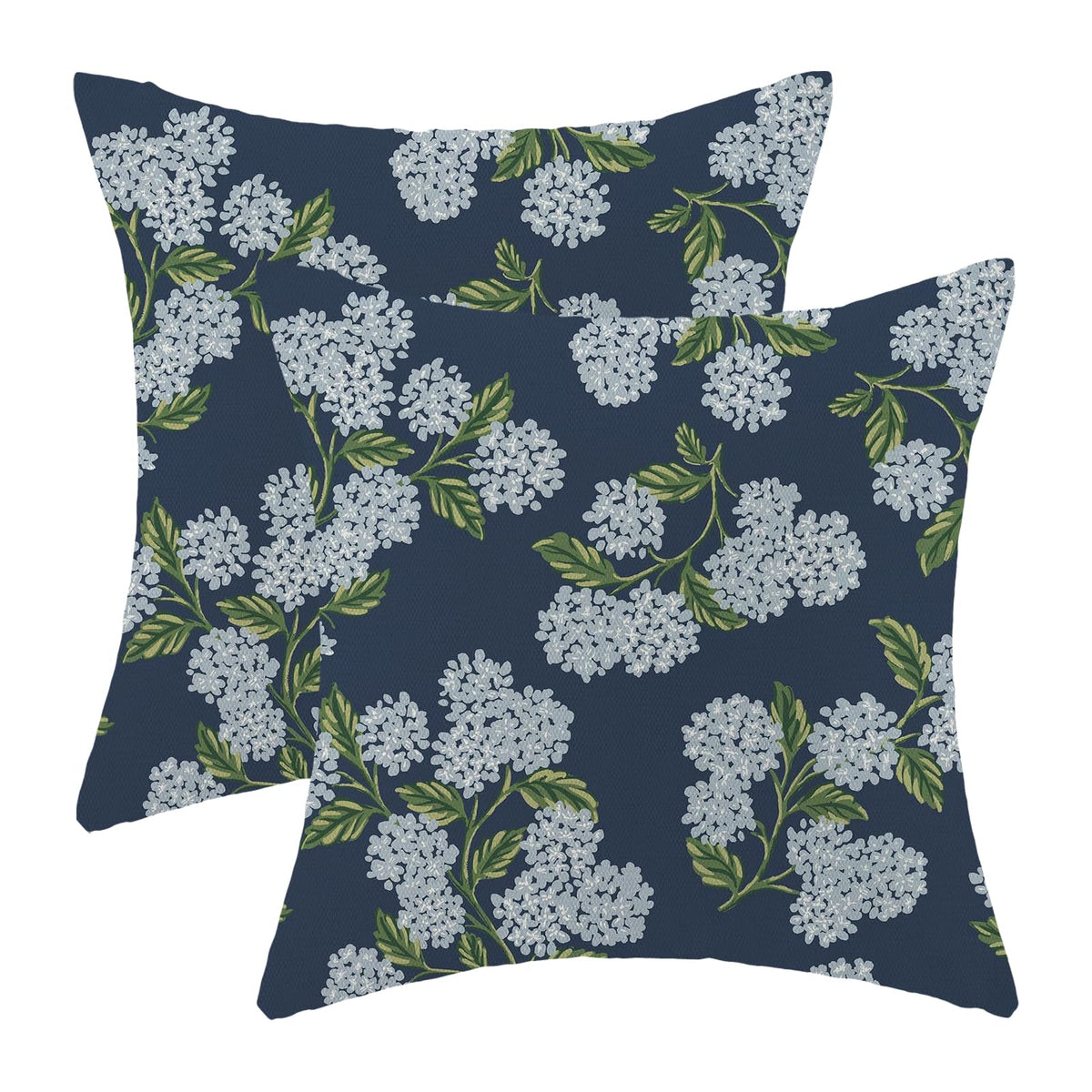 Spring Sage Green Wild Flower Pillow Covers 18x18 Set of 2