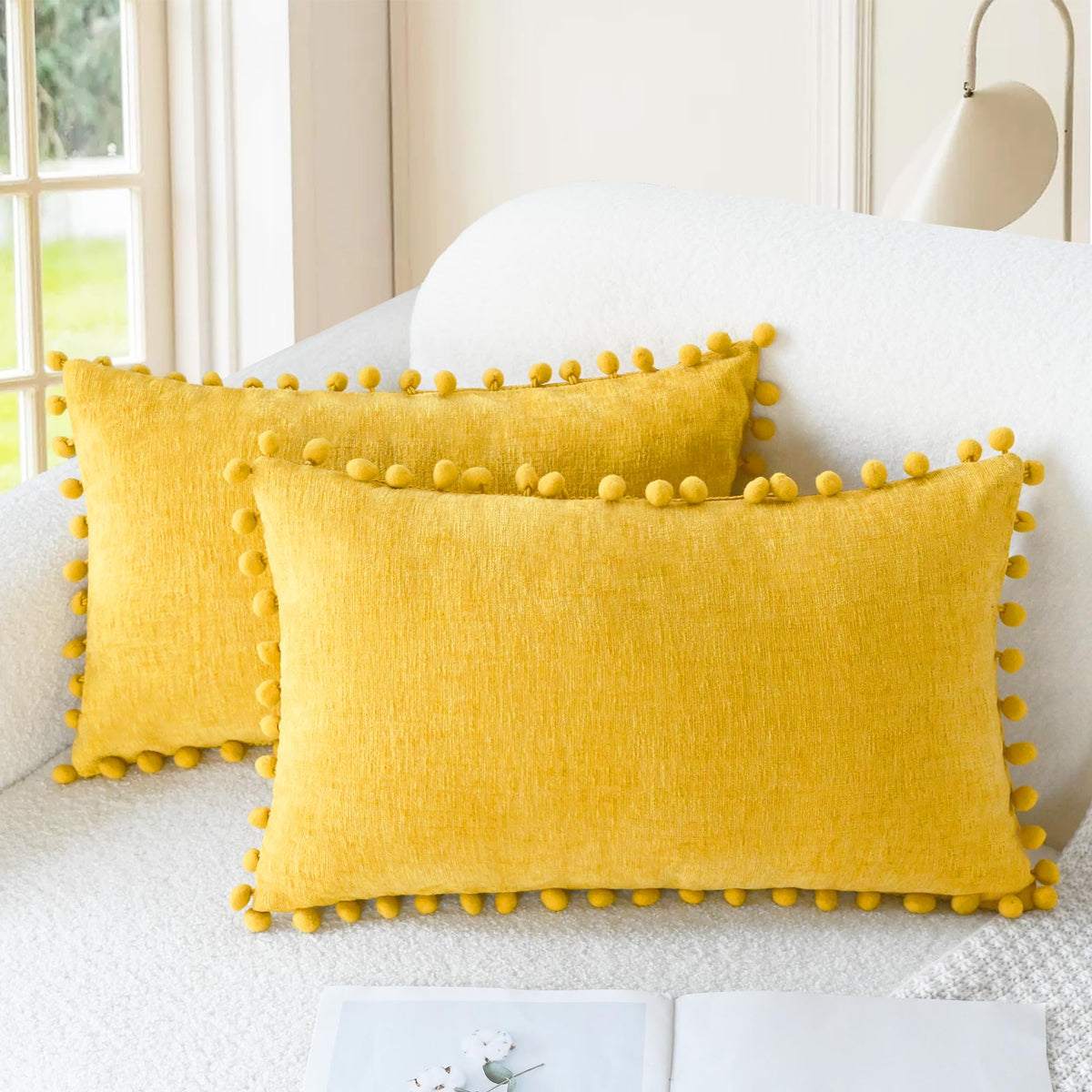 CaliTime Decorative Couch Throw Pillow Covers 18 X 18 Inches Gold