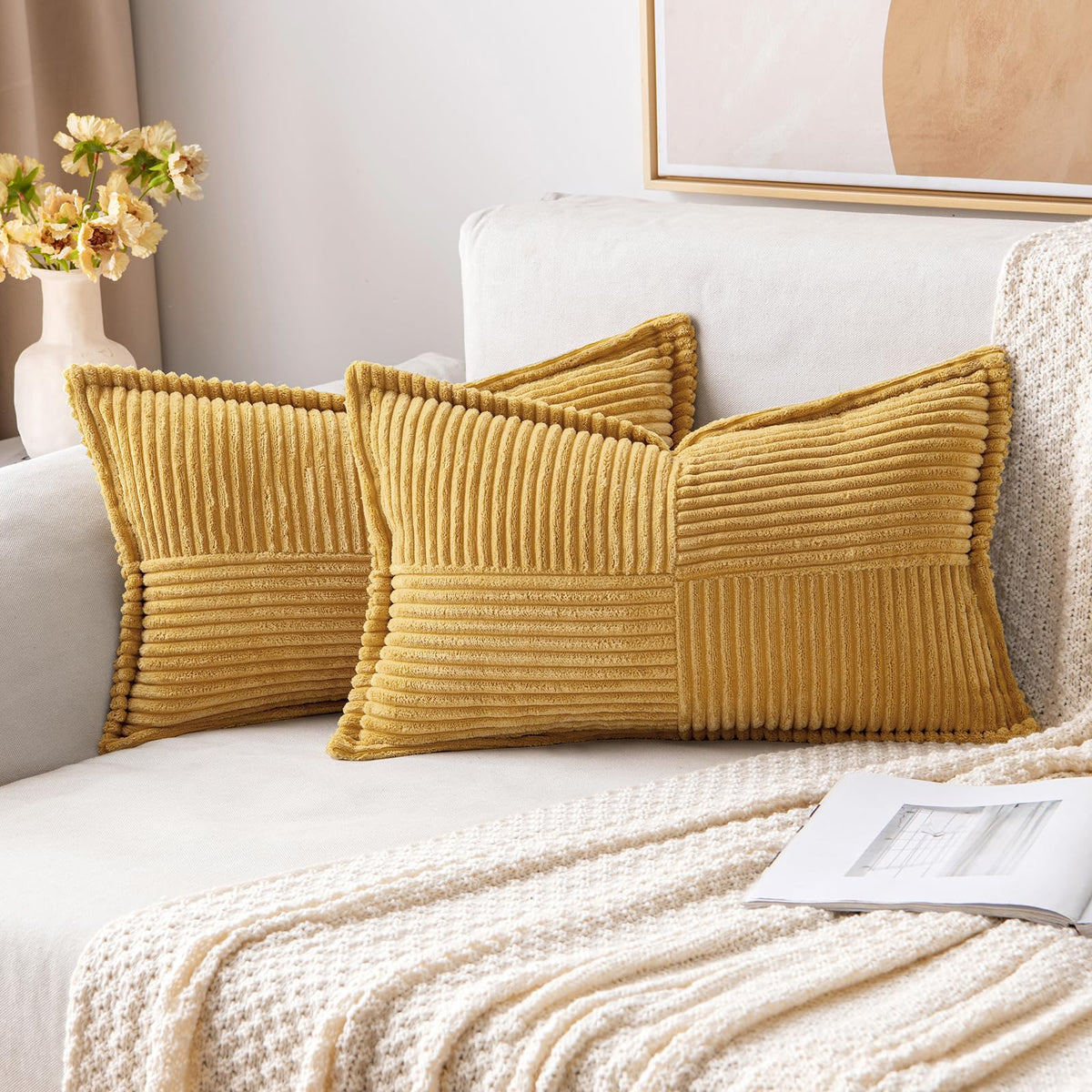 MIULEE Fall Rust Decorative Throw Pillow Covers for Couch 18x18 Inch
