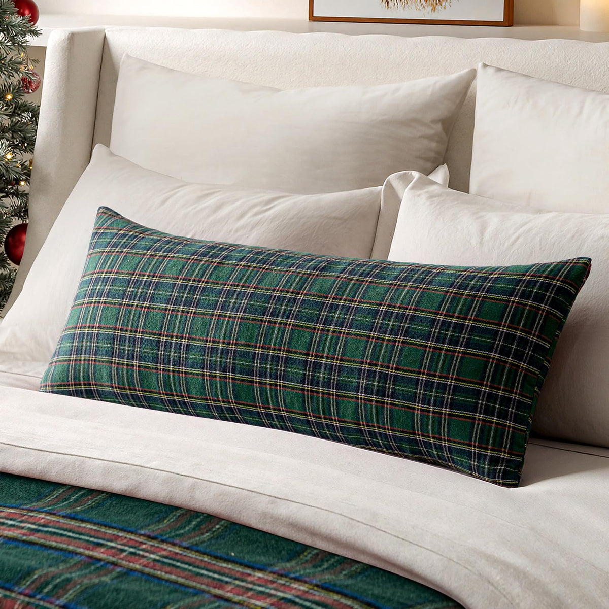MIULEE Fall Plaid Pillow Covers Scottish Tartan 18x18 Brown