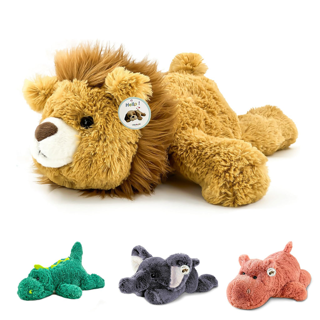 YOUBLEK 16" 2 Lb Green Dinosaur Weighted Stuffed Animals, Plush Pillow Toy
