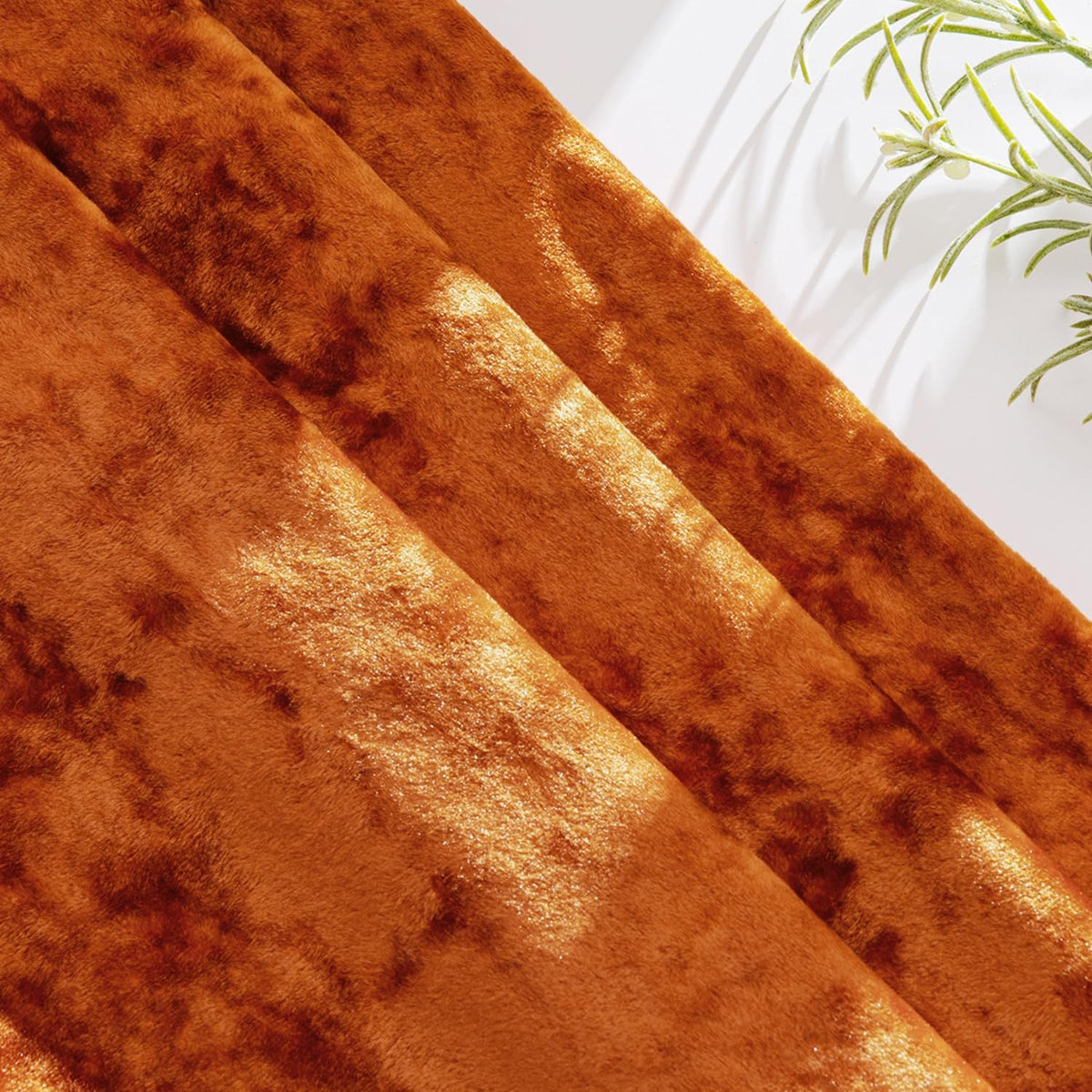 MIULEE Fall Velvet Throw Pillow Covers Burnt Orange 18x18 inch Set of 2