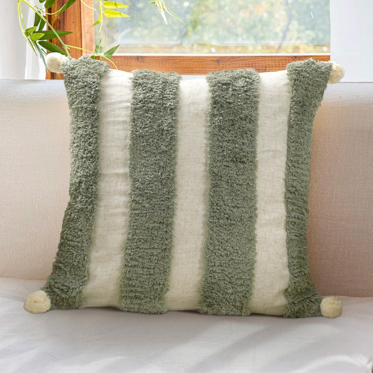 Lumbar Boho Pillow Covers 12x20 Tufted Teal for Couch Bed Teal