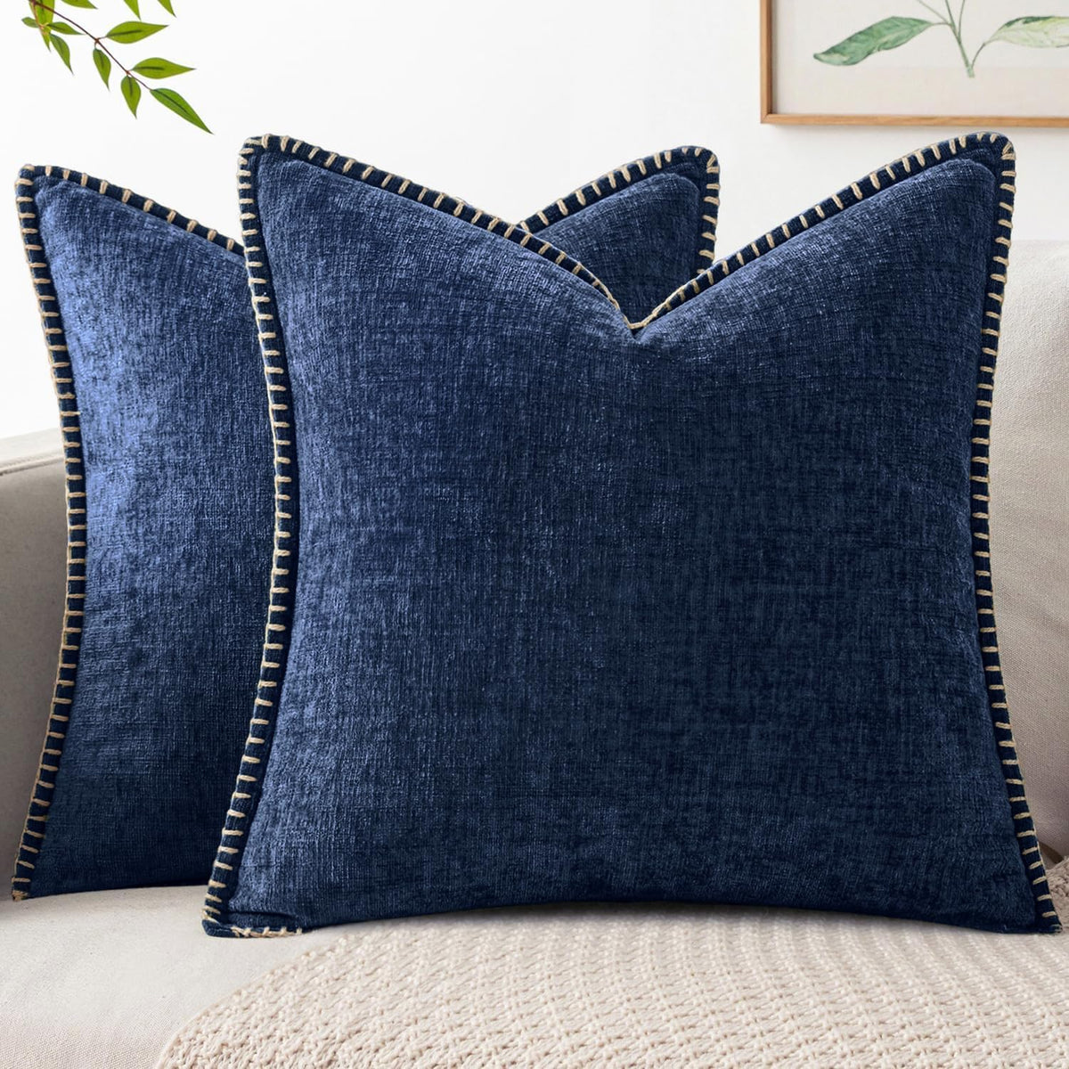 MIULEE Decorative Couch Throw Pillow Covers 18x18 Inch Sage Green 2 Pack