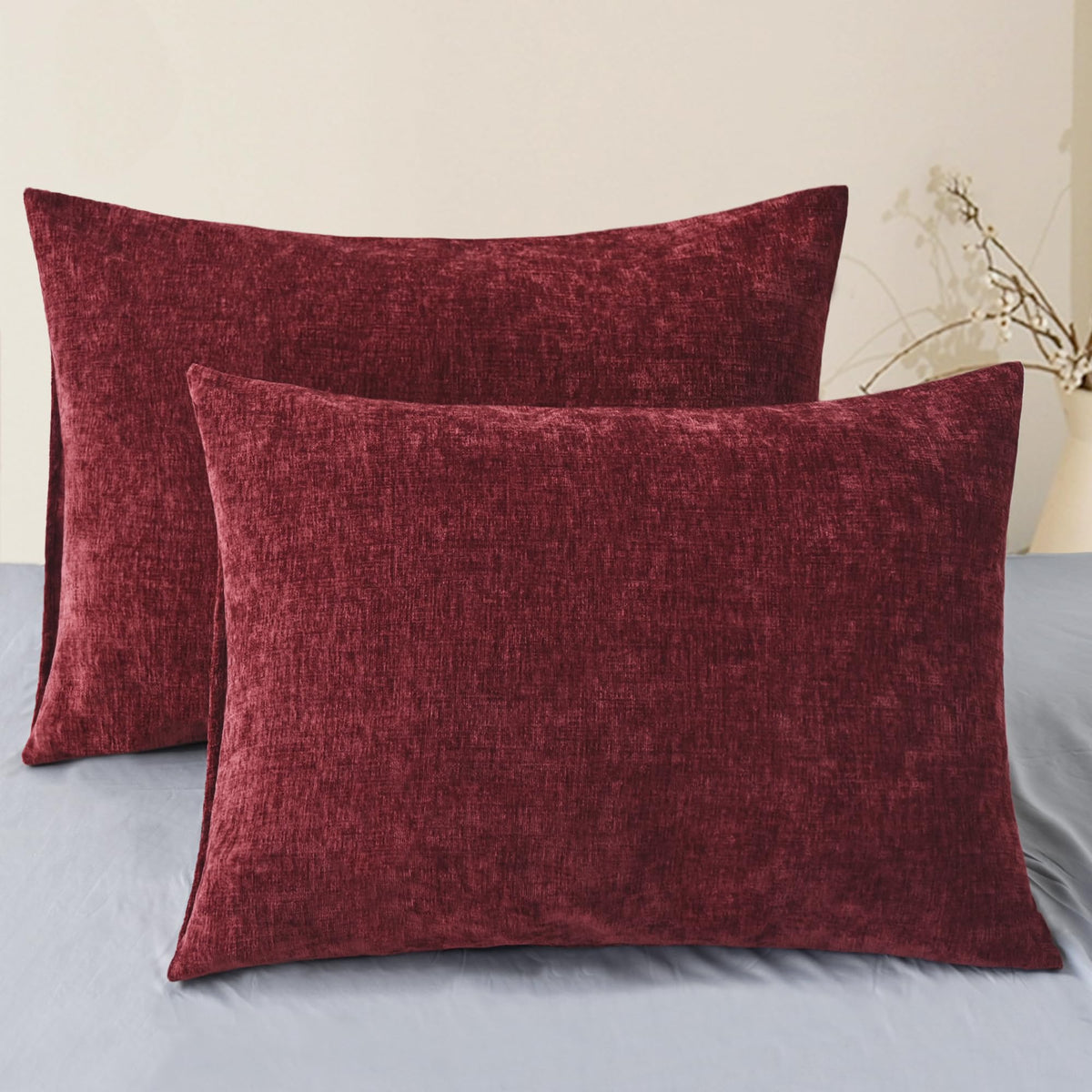 CaliTime Decorative Couch Throw Pillow Covers 18 X 18 Inches Medium Grey