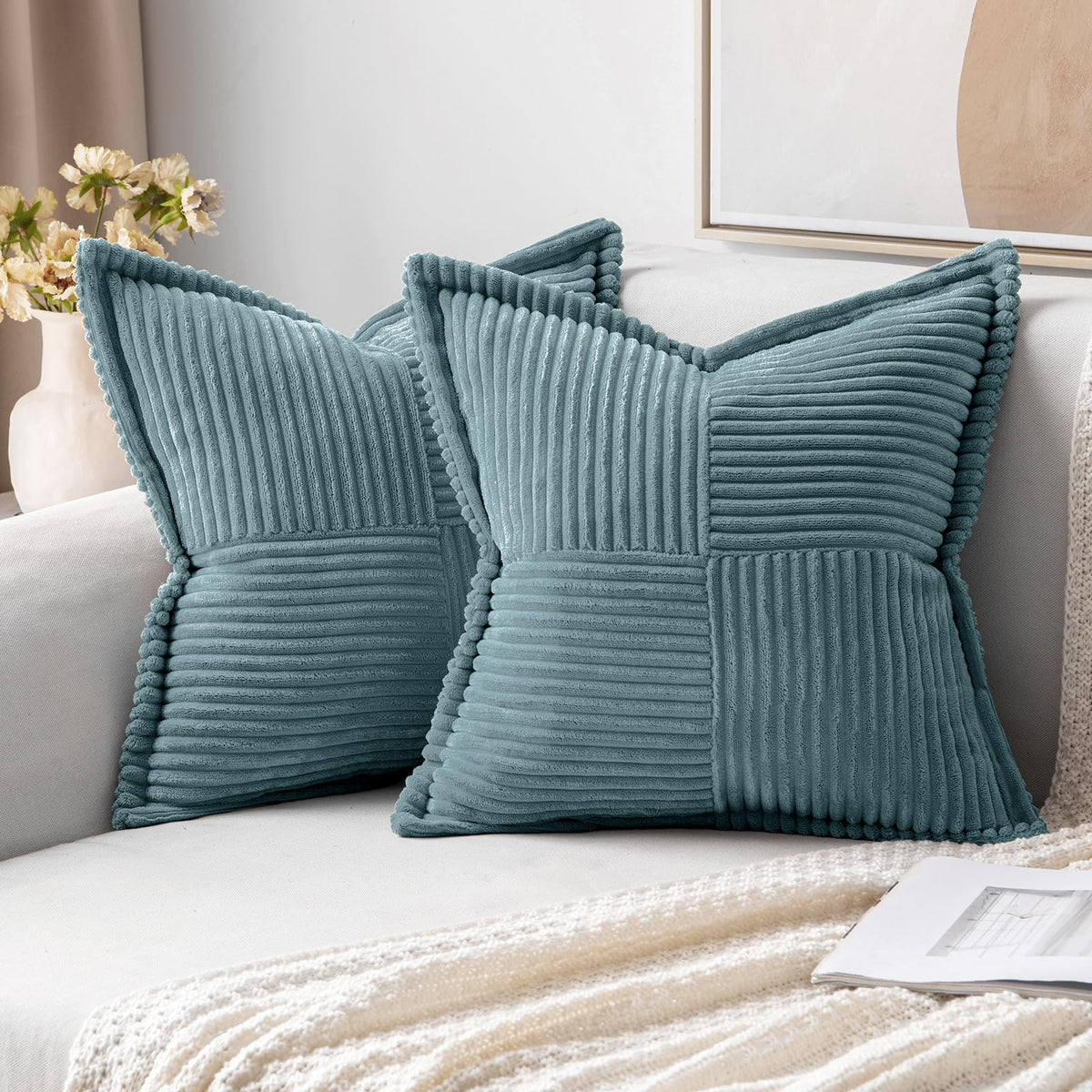 MIULEE Fall Rust Decorative Throw Pillow Covers for Couch 18x18 Inch