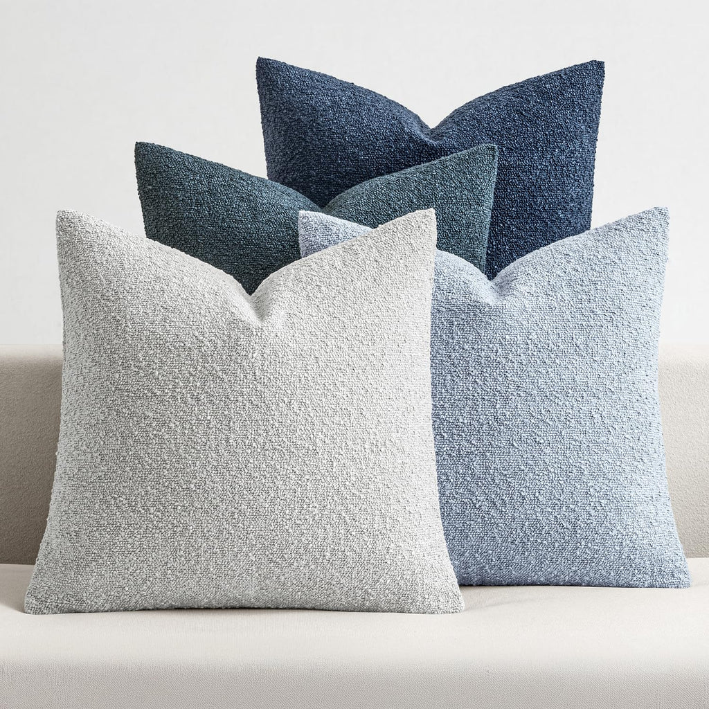 MIULEE Fall Decorative Boucle Throw Pillow Covers 18x18 Rustic Set of 4