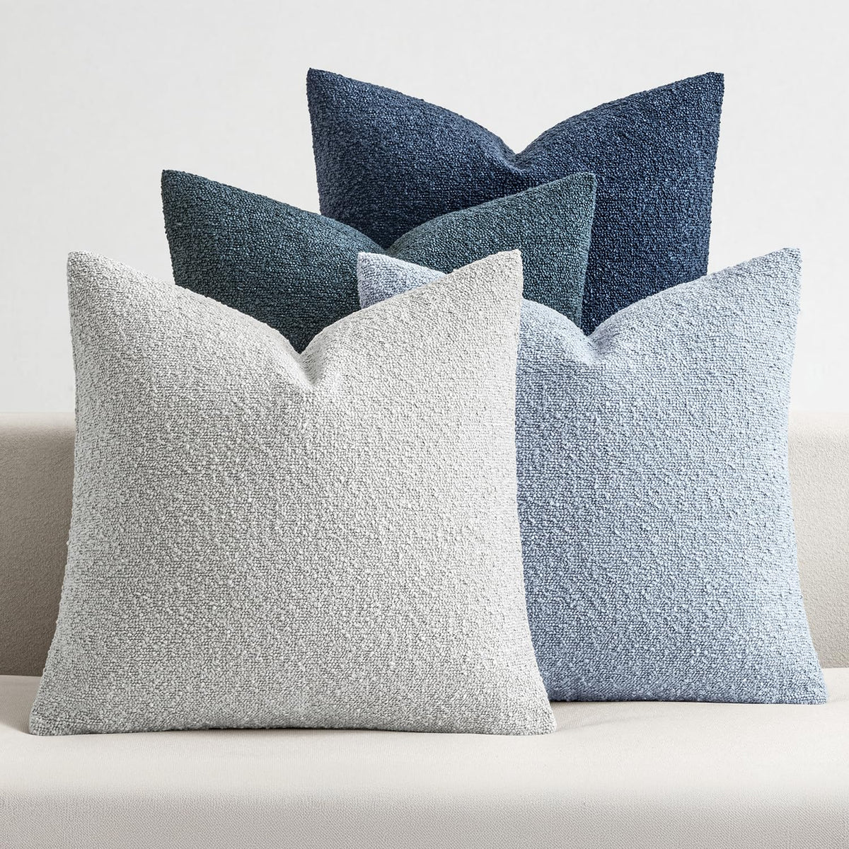 MIULEE Fall Decorative Boucle Throw Pillow Covers 18x18 Rustic Set of 4