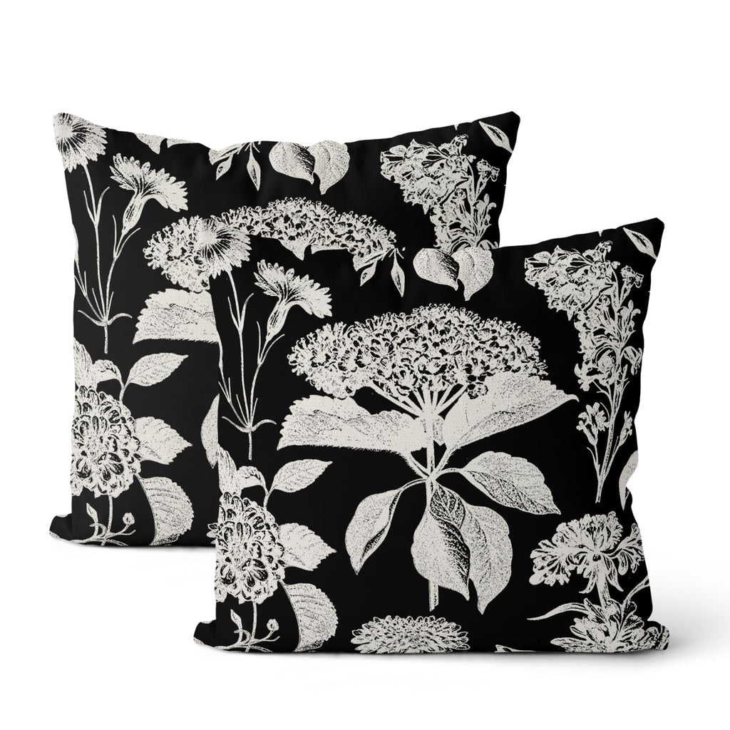 Floral Outdoor Pillow Covers 18x18 Inch Set of 2 Blue Green