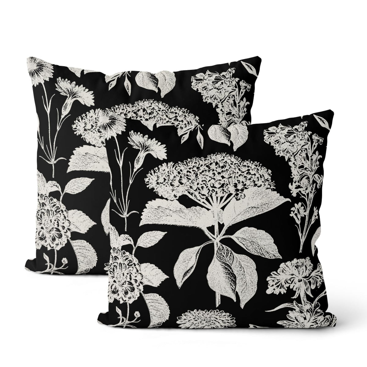 Floral Outdoor Pillow Covers 18x18 Inch Set of 2 Blue Green