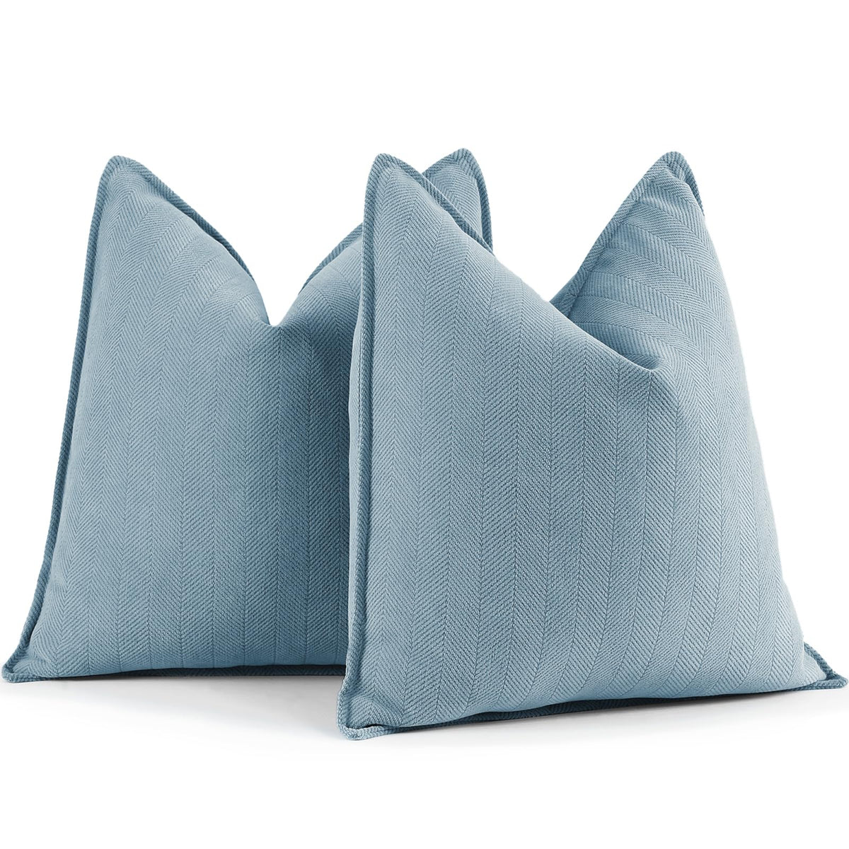 ZWJD Beige Pillow Covers 20x20 Set of 2 Chenille Throw Pillow Covers with Elegant Design Soft and Luxurious Decorative Throw Pillows for Couch, Bed, and Home Decor