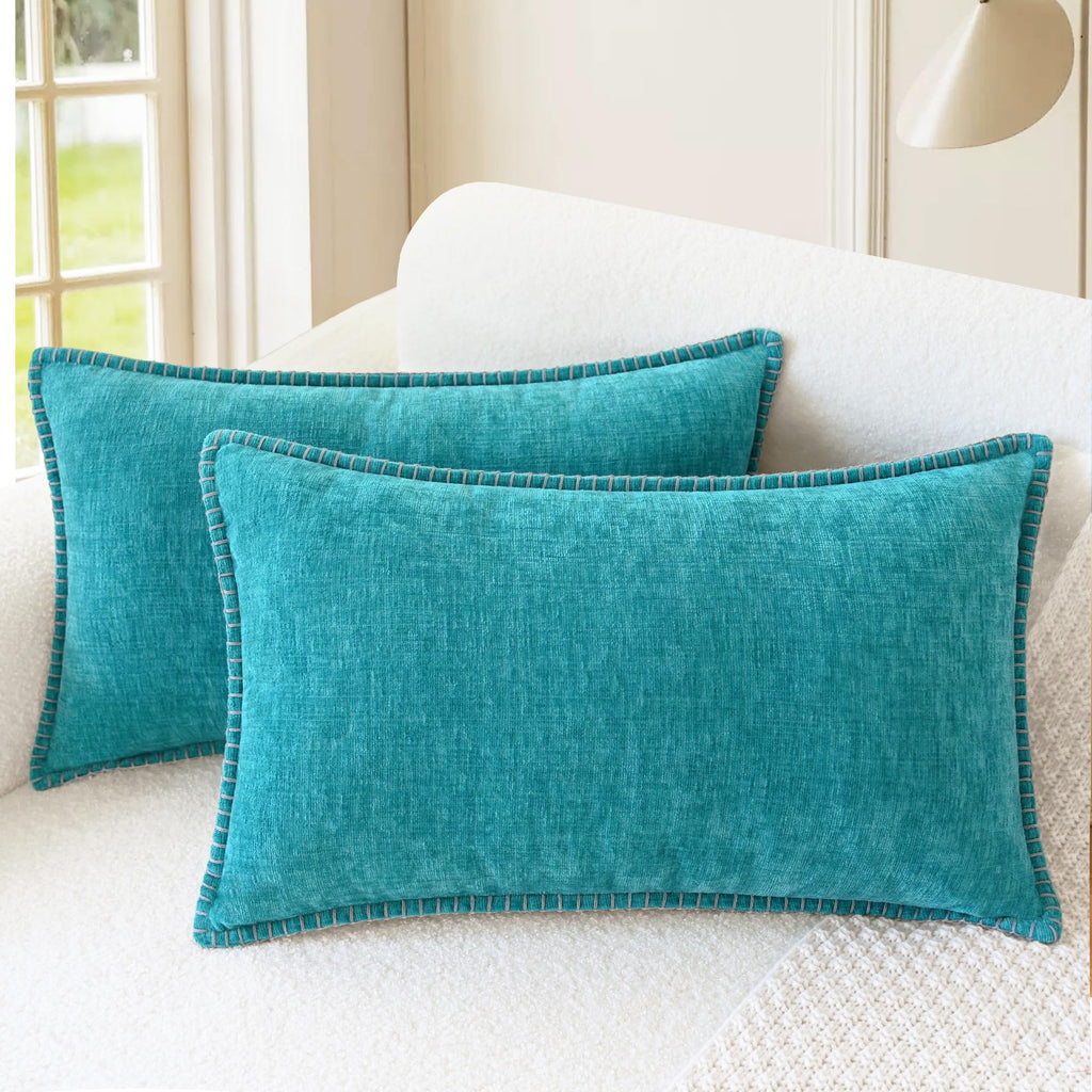 CaliTime Decorative Couch Throw Pillow Covers 20 X 12 Inches Gold