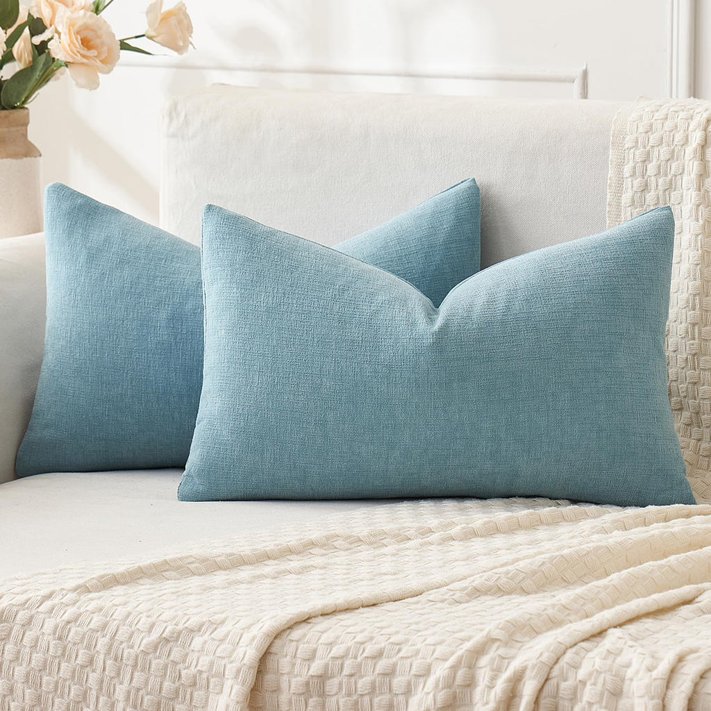 MIULEE Olive Green Chenille Couch Throw Pillow Covers, 18x18