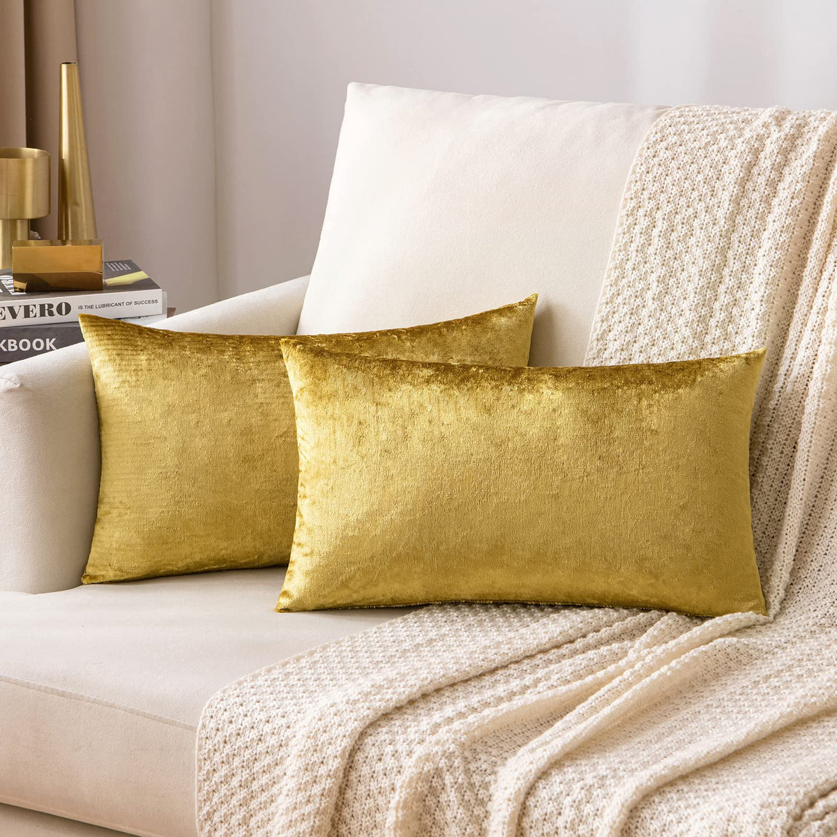 MIULEE Velvet Fall Throw Pillow Covers 20x20 Inch Pack of 2 Burnt Orange