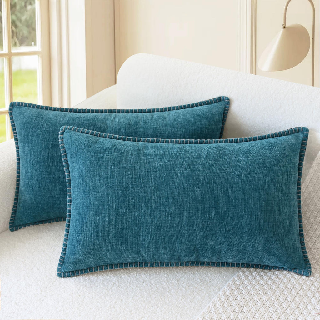 CaliTime Decorative Couch Throw Pillow Covers 20 X 12 Inches Gold